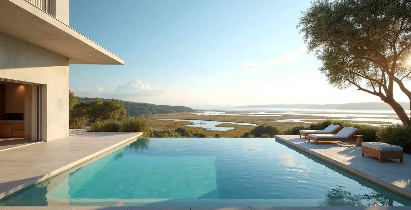 Villa with private pool overlooking Île de Ré salt marshes and coastal paths